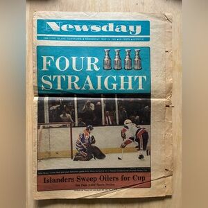 New York Islanders May 18, 1983 Original Newsday, 4 Time Stanley Cup Champions